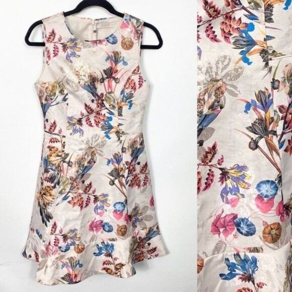 Oasis Floral Ruffle 6 Dress A Line Sleeveless Spring Floral Colorful Party Prom - Picture 1 of 8